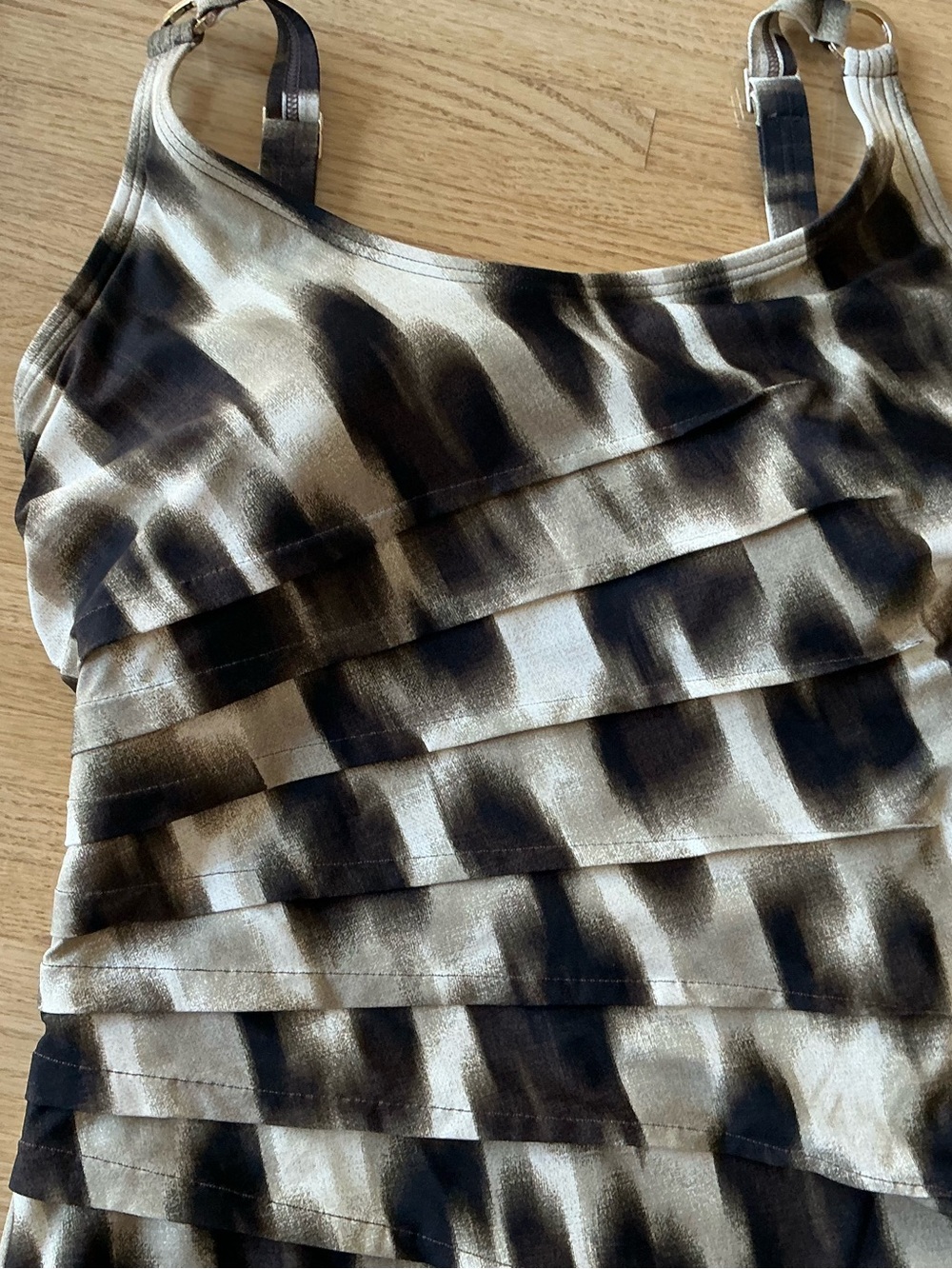 DKNY Black and Cream Abstract Print Crossbody Bag